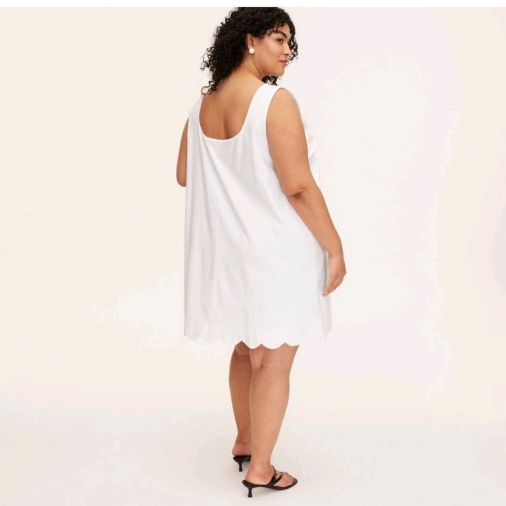 🆕👗Kate Spade New York Women's White Scalloped Mini Shift Dress, Sz 3XL